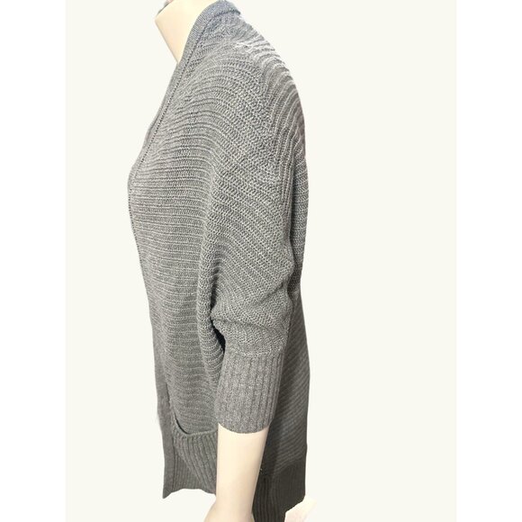 American Eagle Outfitters Vintage Ribbed Knitted Batwing Gray Cardigan Sweater - Picture 4 of 12